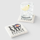 ZUHAUSE Aurora Colorado Steinuntersetzer (Seitenansicht)