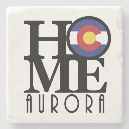 ZUHAUSE Aurora Colorado Steinuntersetzer (Vorderseite)