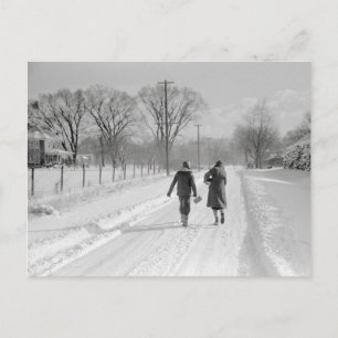 Zuhause aus der Schule laufen, 1940 Postkarte