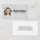 Zuhause aus Holz | Hammer | Baureparatur Visitenkarte (Vorne/Hinten)