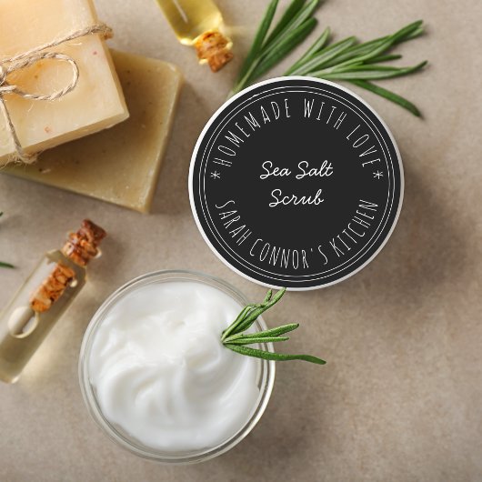 Zuhause aus Liebe Sea Salt Scrub Wellness-Center Runder Aufkleber