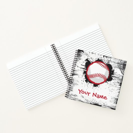 Zuhause Ausführen von Baseball-Spritzer-Design Notizblock (Innenseite)