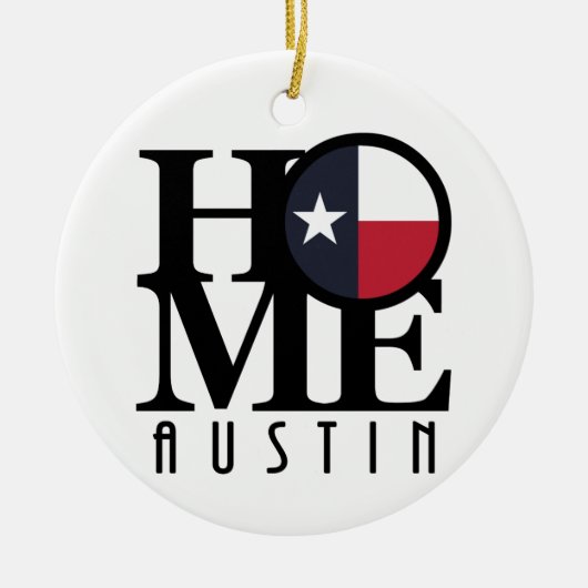 ZUHAUSE Austin Texas Keramik Ornament (Vorne)