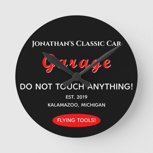 Zuhause Auto Mechanische Garage Flying Tools Wall Runde Wanduhr (Vorderseite)