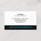 Zuhause Automation Technician Black Business Card Visitenkarte (Rückseite)