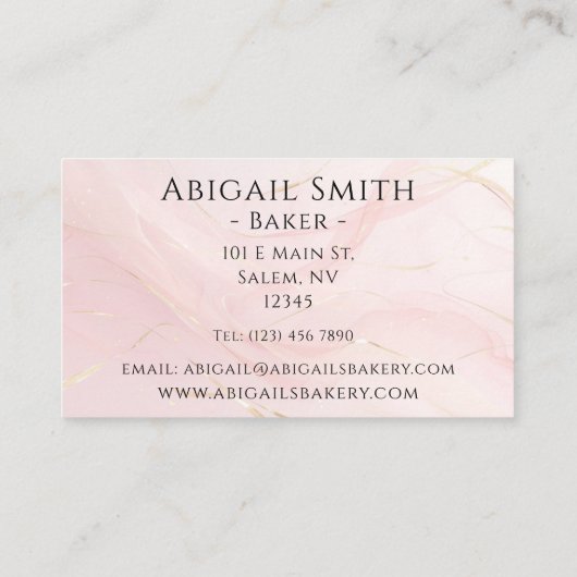 Zuhause Bäckerei Cupcake Pink Zuckerguss Backen Visitenkarte (Rückseite)