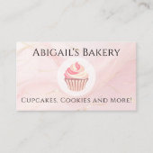 Zuhause Bäckerei Cupcake Pink Zuckerguss Backen Visitenkarte (Vorderseite)