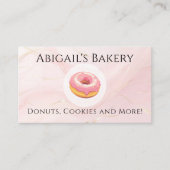 Zuhause Bäckerei Donut Rosa Zuckerguss Backen Visitenkarte (Vorderseite)