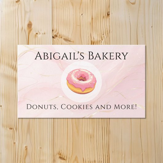 Zuhause Bäckerei Donut Rosa Zuckerguss Backen Visitenkarte