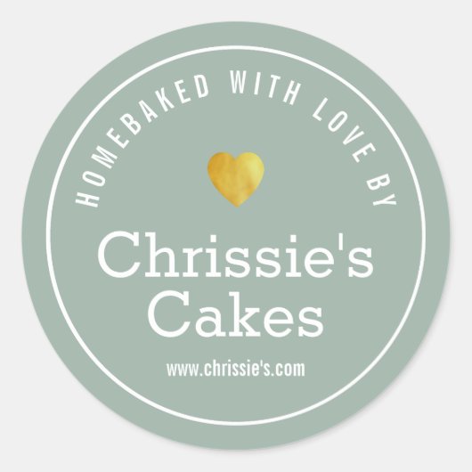 Zuhause-Bäckerei grün personalisiert Runder Aufkleber (Vorderseite)