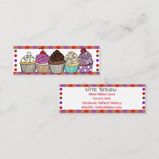 Zuhause Backgeschäft oder Bäckerei Mini Visitenkarte (Vorne/Hinten)