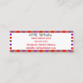 Zuhause Backgeschäft oder Bäckerei Mini Visitenkarte (Rückseite)