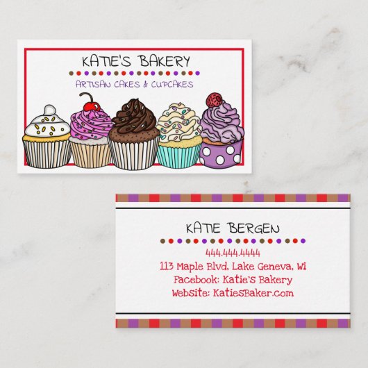 Zuhause Backgeschäft oder Bäckerei Visitenkarte (Vorne/Hinten)