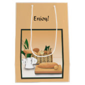 Zuhause Baked Bakery Geschenktasche Mittlere Geschenktüte (Rückseite)