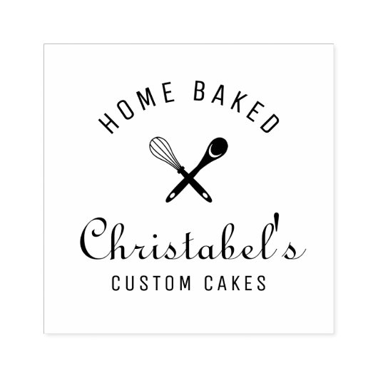 ZUHAUSE BAKED | Logo für Kuchen Gummistempel (Prägung)