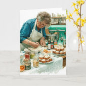 Zuhause Baker in Aquarellfarben Karte (Gelbe Blume)