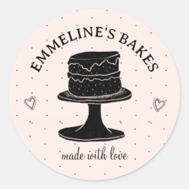 Zuhause Baker Kochen Illustrierter Kuchen aus Lieb Runder Aufkleber