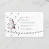 Zuhause Bakers Pink Gray Wedding Birthday Cake Visitenkarte (Rückseite)