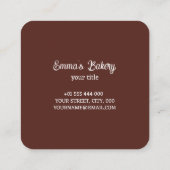 Zuhause Bakery Catering Business Card Quadratische Visitenkarte (Rückseite)