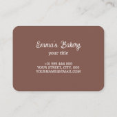 Zuhause Bakery Catering Visitenkarte (Rückseite)