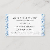 Zuhause Bakery Dusty Blue Karo Pattern Visitenkarte (Rückseite)
