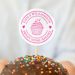 Zuhause-Bakery-Logo für handgezeichnete Cupcake &  Gummistempel