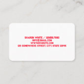 Zuhause Bakery Visitenkarte (Rückseite)