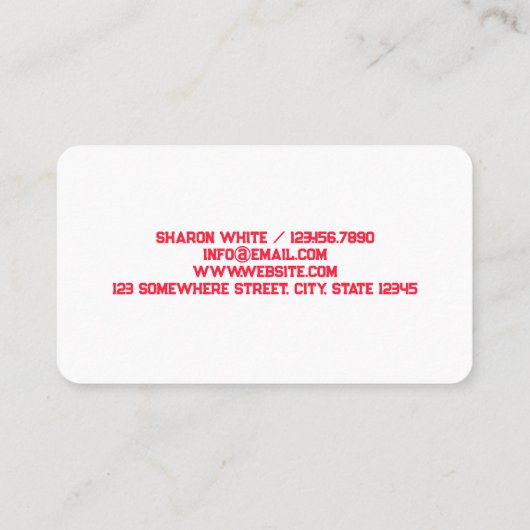 Zuhause Bakery Visitenkarte (Rückseite)