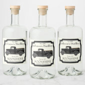 Zuhause Bar Fun Moonshine Jug Vintag Truck Alkoholflaschenetikett (Flaschen)