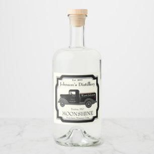 Zuhause Bar Fun Moonshine Jug Vintag Truck Alkoholflaschenetikett