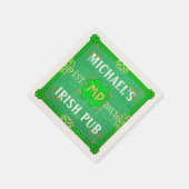 Zuhause-Bar: Green Irish Pub Serviette (Ecke)