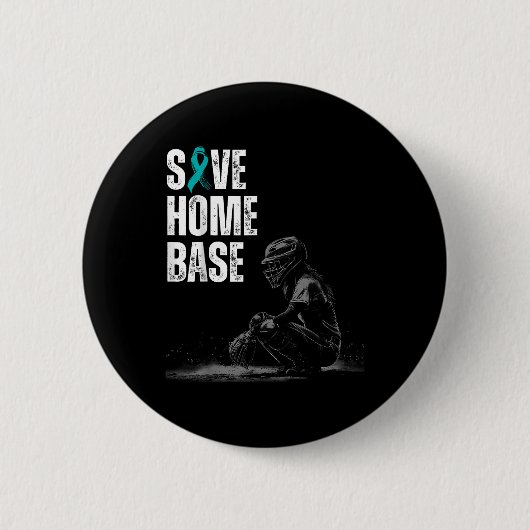 Zuhause Base Baseball Player Ovarialkrebs Awar ger Button (Vorderseite)