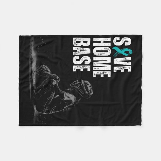 Zuhause Base Baseball Player Ovarialkrebs Awar ger Fleecedecke (Vorderseite (Horizontal))