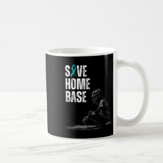 Zuhause Base Baseball Player Ovarialkrebs Awar ger Kaffeetasse (Rechts)