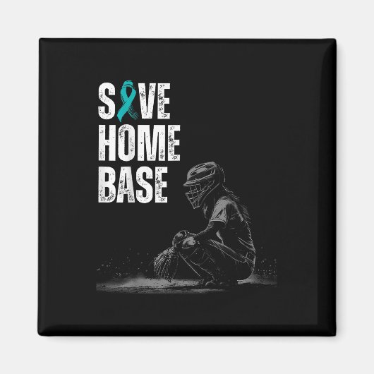 Zuhause Base Baseball Player Ovarialkrebs Awar ger Magnet (Vorne)
