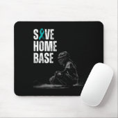 Zuhause Base Baseball Player Ovarialkrebs Awar ger Mousepad (Mit Mouse)