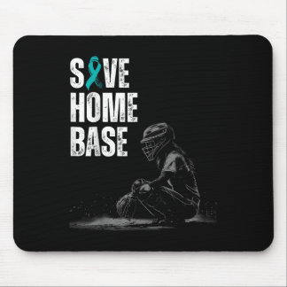 Zuhause Base Baseball Player Ovarialkrebs Awar ger Mousepad