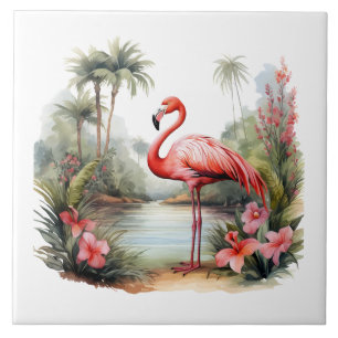 Zuhause Beach Rosa Flamingo Liebhaber des Handwerk Fliese