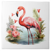 Zuhause Beach Rosa Flamingo Liebhaber des Handwerk Fliese (Vorderseite)