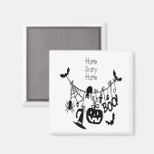 Zuhause Beängstigend Zuhause Bats Pumpkin, Black C Magnet (Vorderseite/Rückseite)