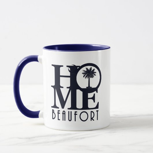 ZUHAUSE Beaufort Blauer Text Tasse (Links)
