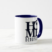 ZUHAUSE Beaufort Blauer Text Tasse (VorderseiteRechts)
