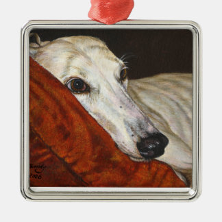 Zuhause bei Last Greyhound Whippet Hundekunst Ornament Aus Metall