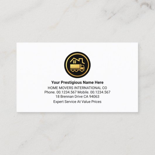 Zuhause-Bewegende Pfeilbeförderung Visitenkarte (Rückseite)