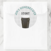 Zuhause-Bierstout Runder Aufkleber (Tasche)