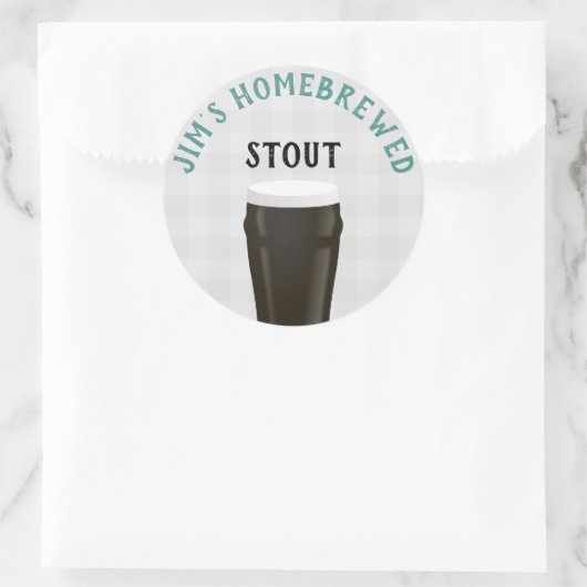 Zuhause-Bierstout Runder Aufkleber (Tasche)
