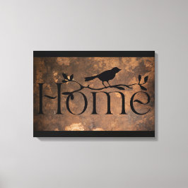Zuhause Bird Illustration Bold Wall Art Leinwanddruck
