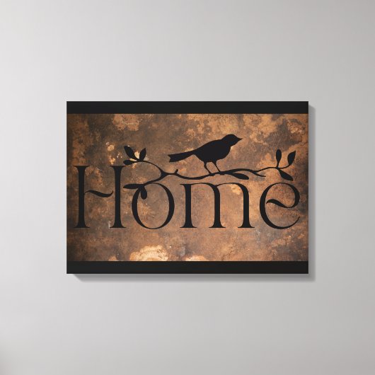 Zuhause Bird Illustration Bold Wall Art Leinwanddruck (Vorderseite)