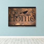 Zuhause Bird Illustration Bold Wall Art Leinwanddruck (Insitu (Holzboden))