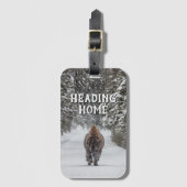 Zuhause Bison in der Schneefälle Gepäckanhänger (Vorderseite Vertikal)